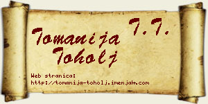 Tomanija Toholj vizit kartica